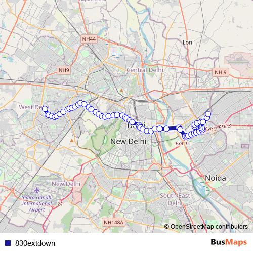 830extdown bus Line Map