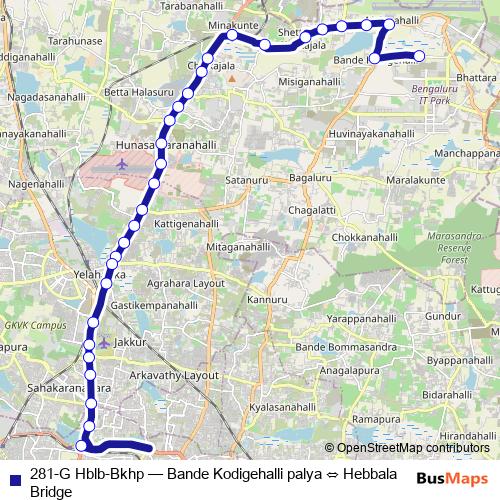 281-G Hblb-Bkhp bus Line Map