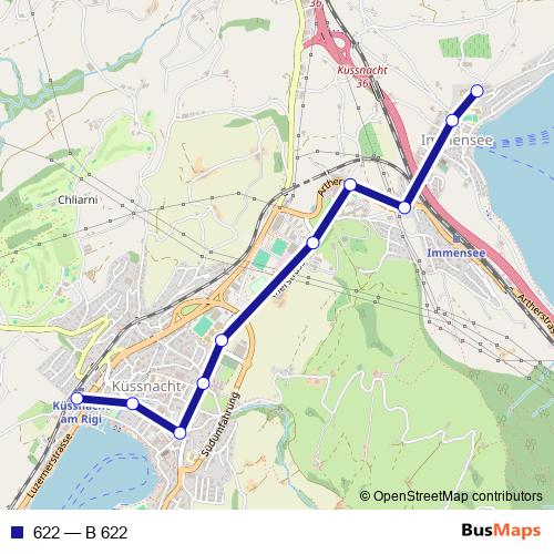 622 bus Line Map