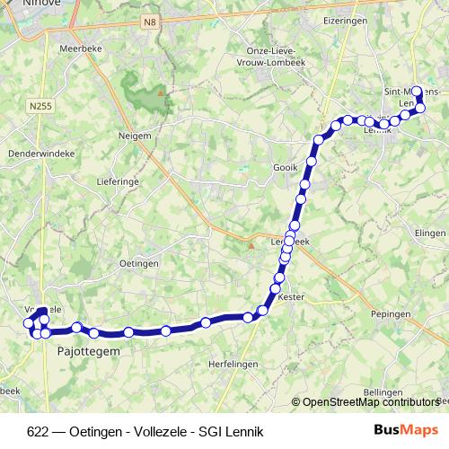 622 bus Line Map