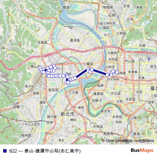 622 bus Line Map