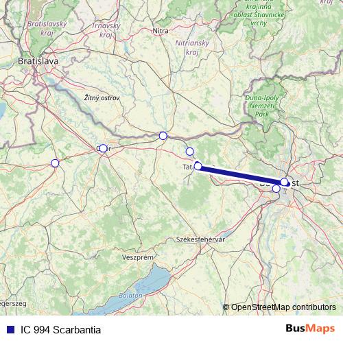 IC 994 Scarbantia rail Line Map