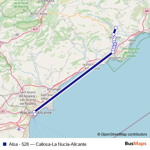 Alsa - 528 bus Line Map
