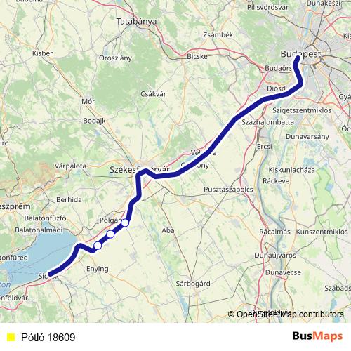 Pótló 18609 bus Line Map