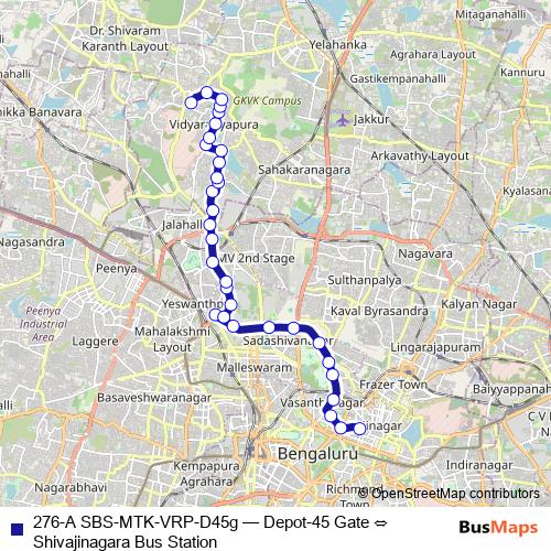 276-A SBS-MTK-VRP-D45g bus Line Map