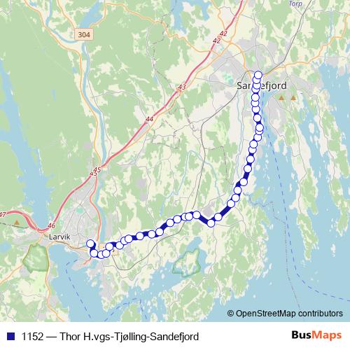 1152 bus Line Map
