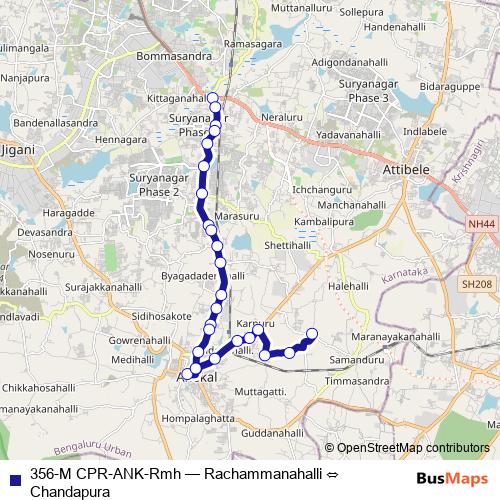 356-M CPR-ANK-Rmh bus Line Map