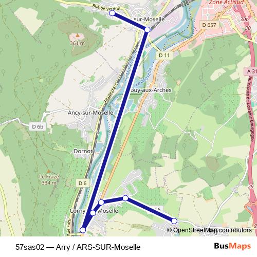 57sas02 bus Line Map