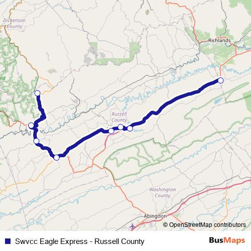 Swvcc Eagle Express - Russell County bus Line Map