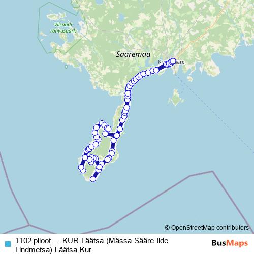 1102 piloot bus Line Map