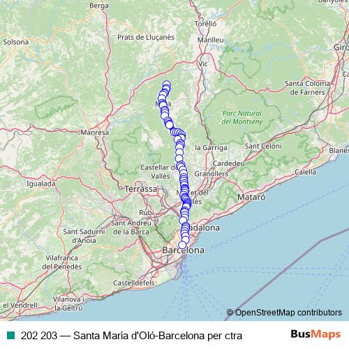 202 203 bus Line Map