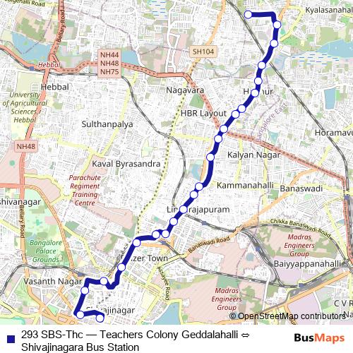 293 SBS-Thc bus Line Map