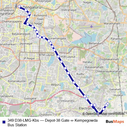 349 D38-LMG-Kbs bus Line Map