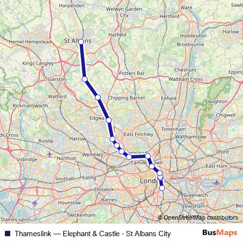 Thameslink rail Line Map