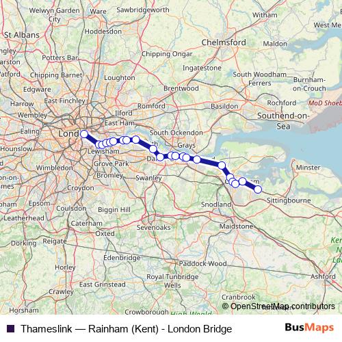Thameslink rail Line Map