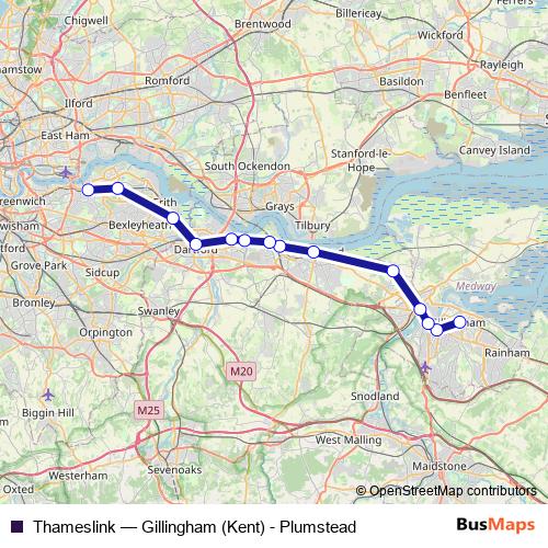 Thameslink rail Line Map