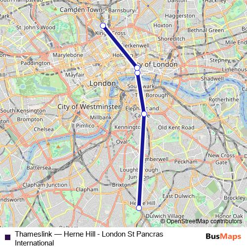 Thameslink rail Line Map