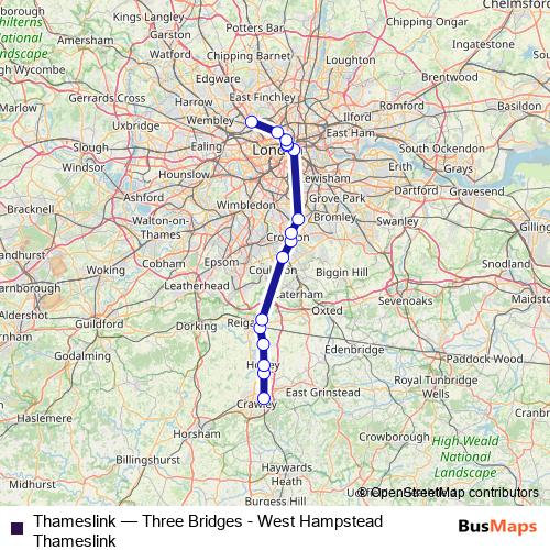 Thameslink rail Line Map