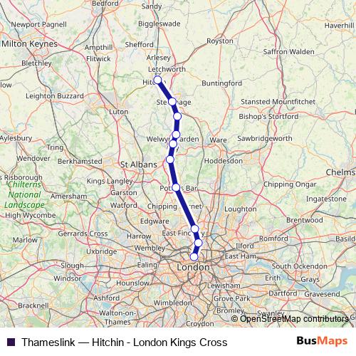 Thameslink rail Line Map