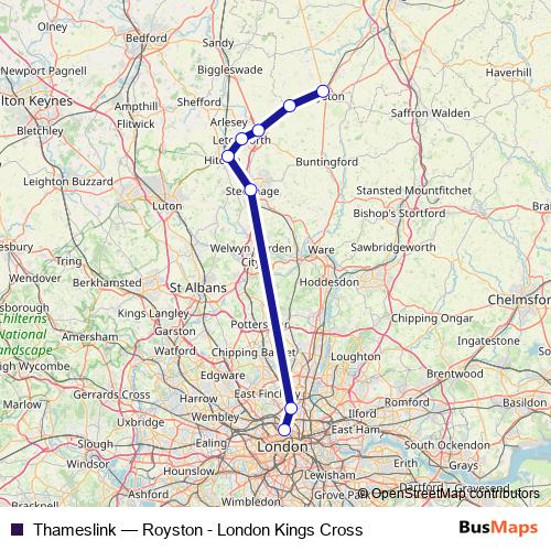 Thameslink rail Line Map
