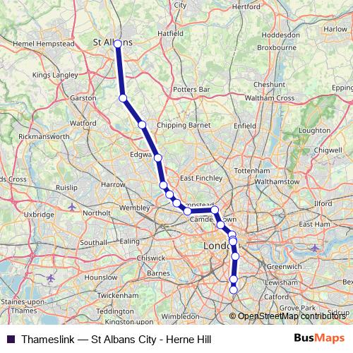 Thameslink rail Line Map