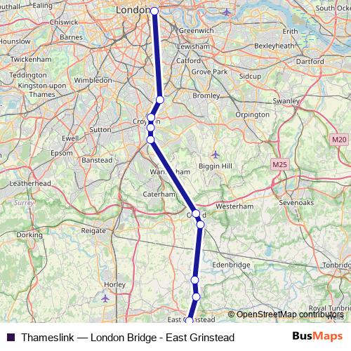 Thameslink rail Line Map