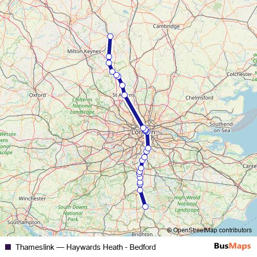 Thameslink rail Line Map