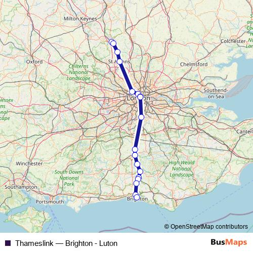Thameslink rail Line Map