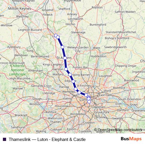 Thameslink rail Line Map