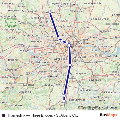 Thameslink rail Line Map