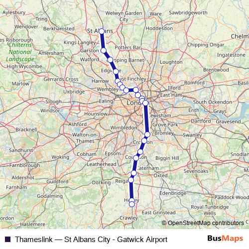 Thameslink rail Line Map