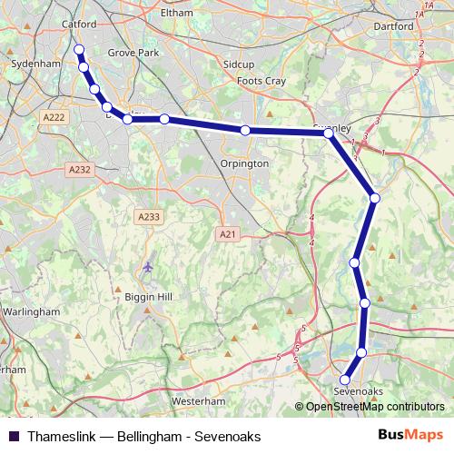 Thameslink rail Line Map