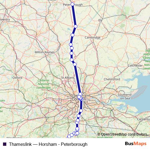 Thameslink rail Line Map