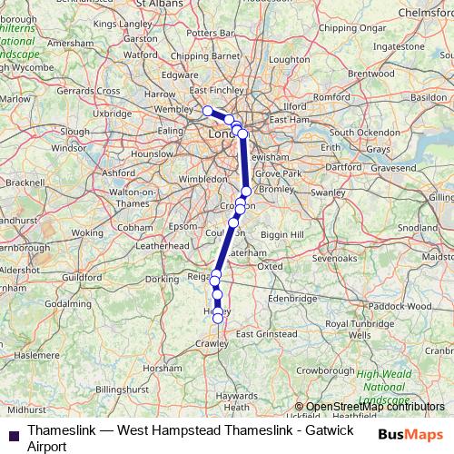 Thameslink rail Line Map
