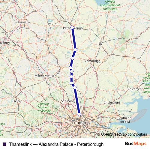 Thameslink rail Line Map