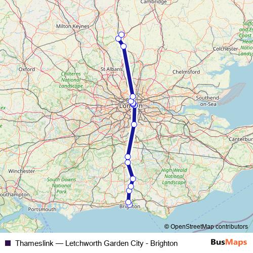 Thameslink rail Line Map