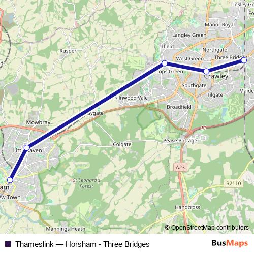 Thameslink rail Line Map