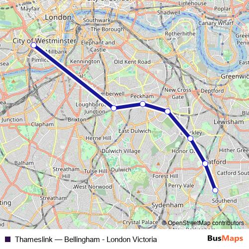 Thameslink rail Line Map