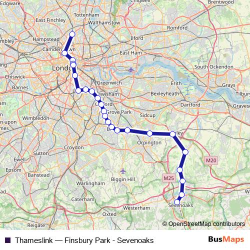 Thameslink rail Line Map