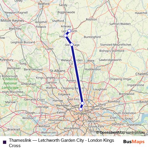 Thameslink rail Line Map