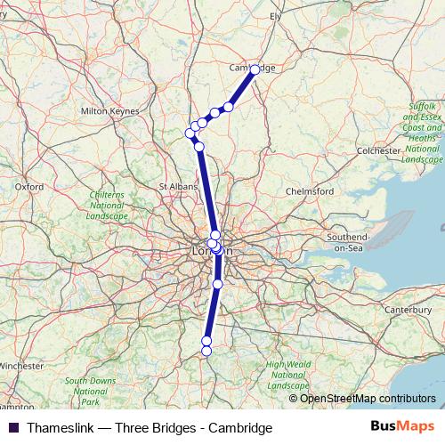 Thameslink rail Line Map