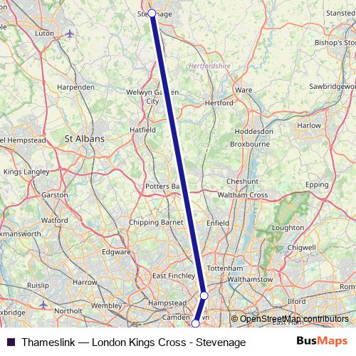 Thameslink rail Line Map