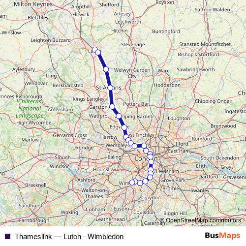 Thameslink rail Line Map