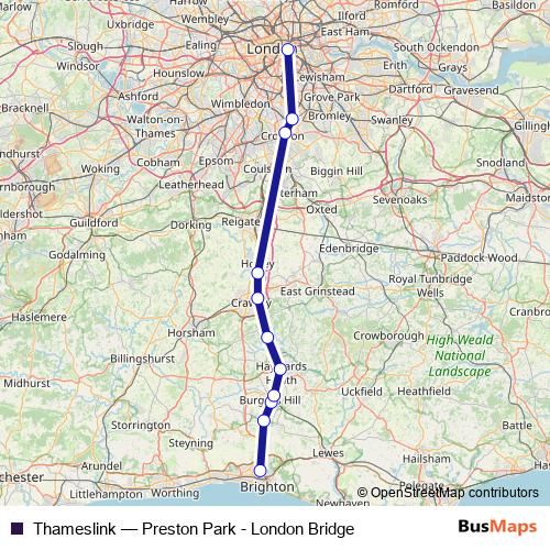 Thameslink rail Line Map