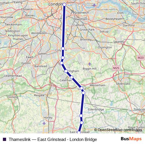 Thameslink rail Line Map