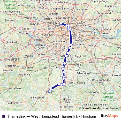 Thameslink rail Line Map