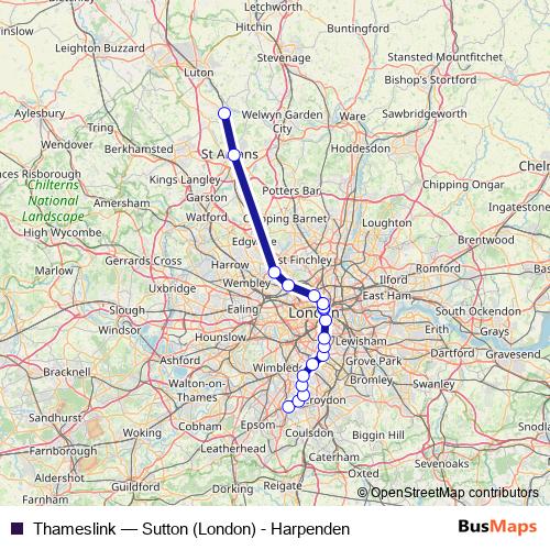 Thameslink rail Line Map