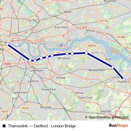 Thameslink rail Line Map
