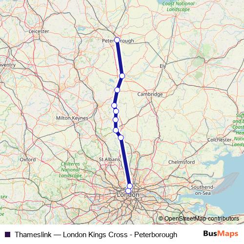 Thameslink rail Line Map