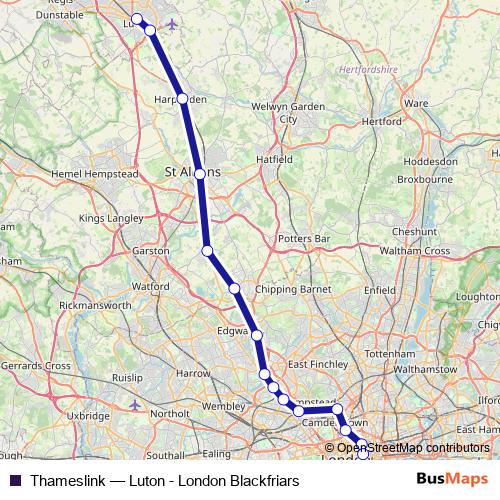 Thameslink rail Line Map